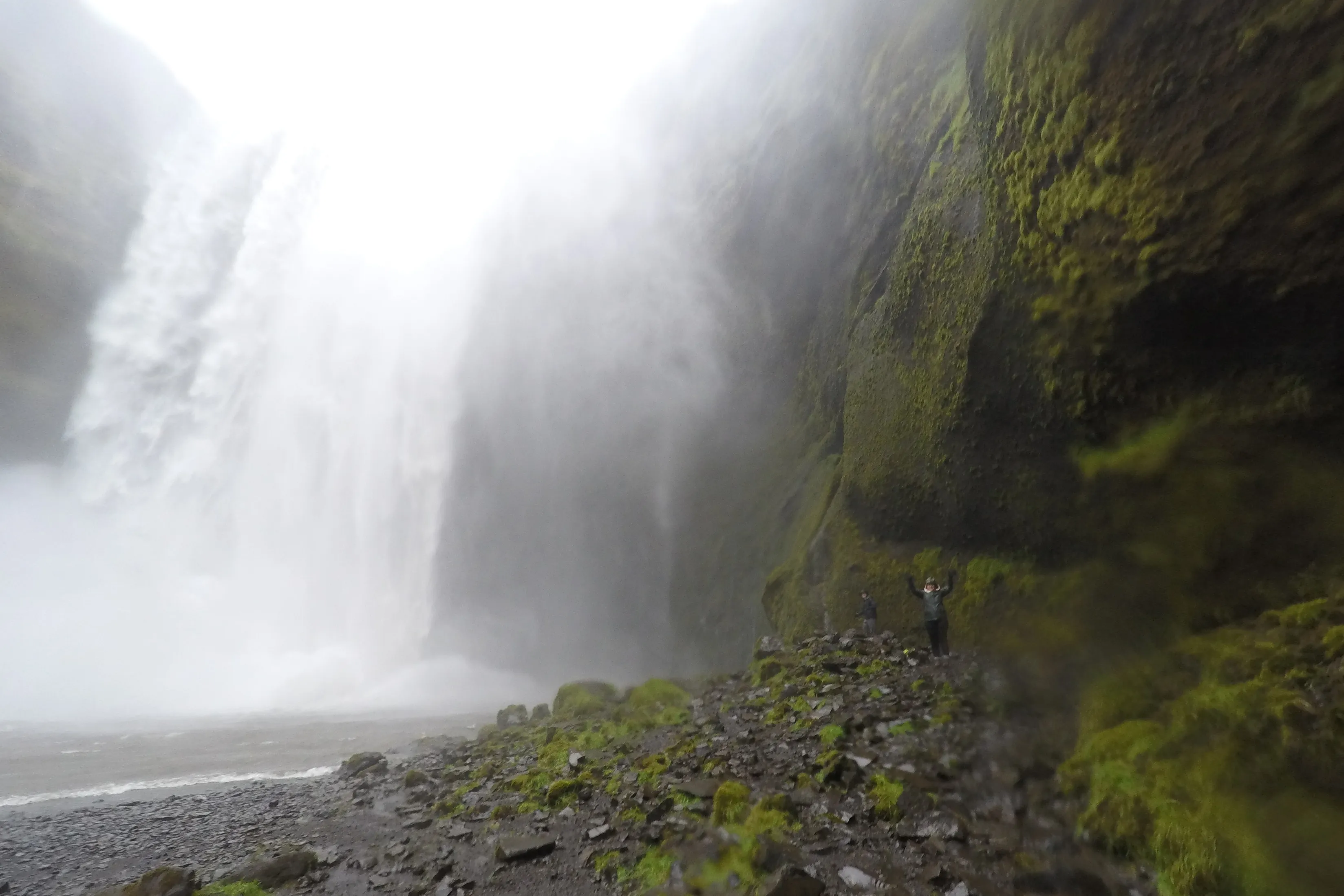 Skógafoss below